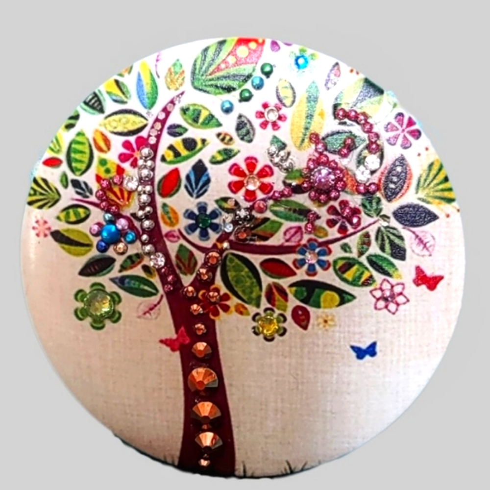 Tree of Life Jeweled Pocket Mirror